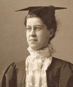Katherine Wright covered in her graduation gown
