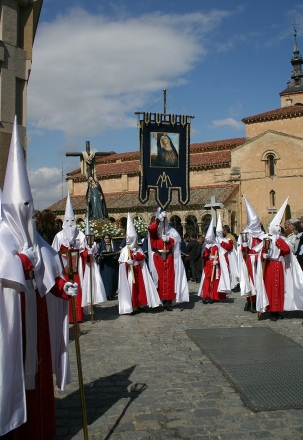 Church procession with masks