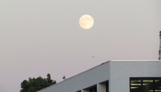 moon above warehouse